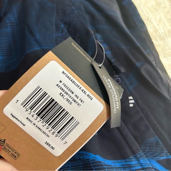 The North Face Freedom Insulated Snow Pant Aviator Navy Blue Binary Halfdome NWT - Picture 4 of 8
